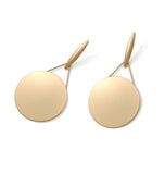 Cold wind golden earrings earrings temperament long round earrings simple retro wild earrings