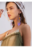 Transparent ring sequins exaggerated bungee earrings personality trendy ear hooks