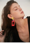 Mori Log Earrings Net Red Red Pendant Earrings Fashion Simple Earrings