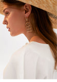 Vintage golden birdcage earrings long fashion hollow stud earrings