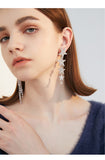 Long asymmetrical niche design earrings five-pointed star faux pearl tassel earrings women