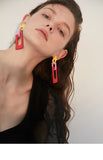 Mori Log Earrings Net Red Red Pendant Earrings Fashion Simple Earrings