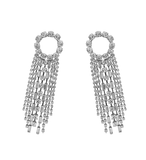 925 Silver Needle Faux Rhinestone Tassel Earrings Long Earrings Exaggerated Personality Earrings Earrings
