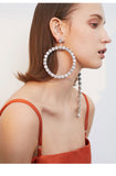 Fashion temperament circle earrings simple exaggerated round long tassel earrings earrings