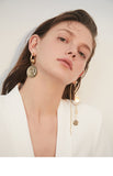 Asymmetrical earrings female disc baroque retro style simple earrings