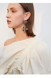 Palace style retro distressed carved pendants personality exaggerated temperament earrings earrings