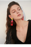 Mori Log Earrings Net Red Red Pendant Earrings Fashion Simple Earrings