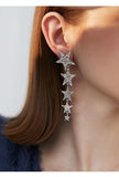 Long asymmetrical niche design earrings five-pointed star faux pearl tassel earrings women