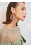 Hollow artificial pearl earrings retro beauty head earrings temperament personality exaggerated wild earrings