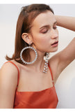 Fashion temperament circle earrings simple exaggerated round long tassel earrings earrings