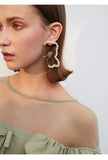 Hollow artificial pearl earrings retro beauty head earrings temperament personality exaggerated wild earrings