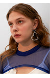 Love Silver Needle Earrings Temperament Long Pendant Personality Simple Earrings Peach Heart Earrings