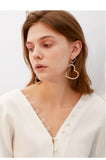 Love Silver Needle Earrings Temperament Long Pendant Personality Simple Earrings Peach Heart Earrings