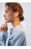 Exaggerated fashion hoop earrings female temperament personality trendy girl heart big earrings