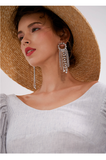 925 Silver Needle Faux Rhinestone Tassel Earrings Long Earrings Exaggerated Personality Earrings Earrings